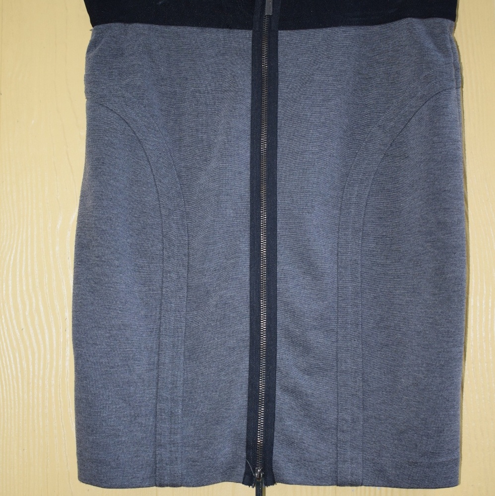 Medium gray skirt with zipper in the back.